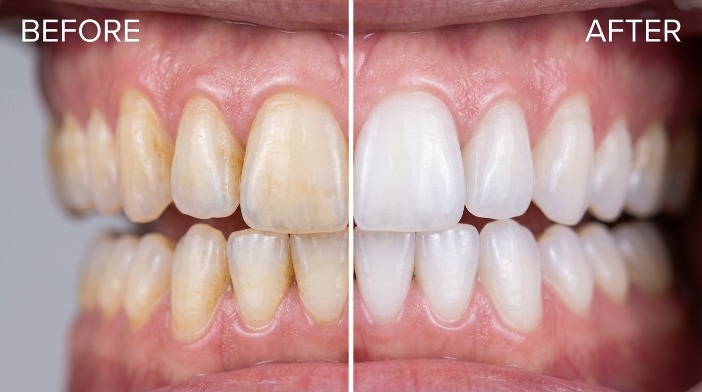 Laser Teeth Whitening Before and After